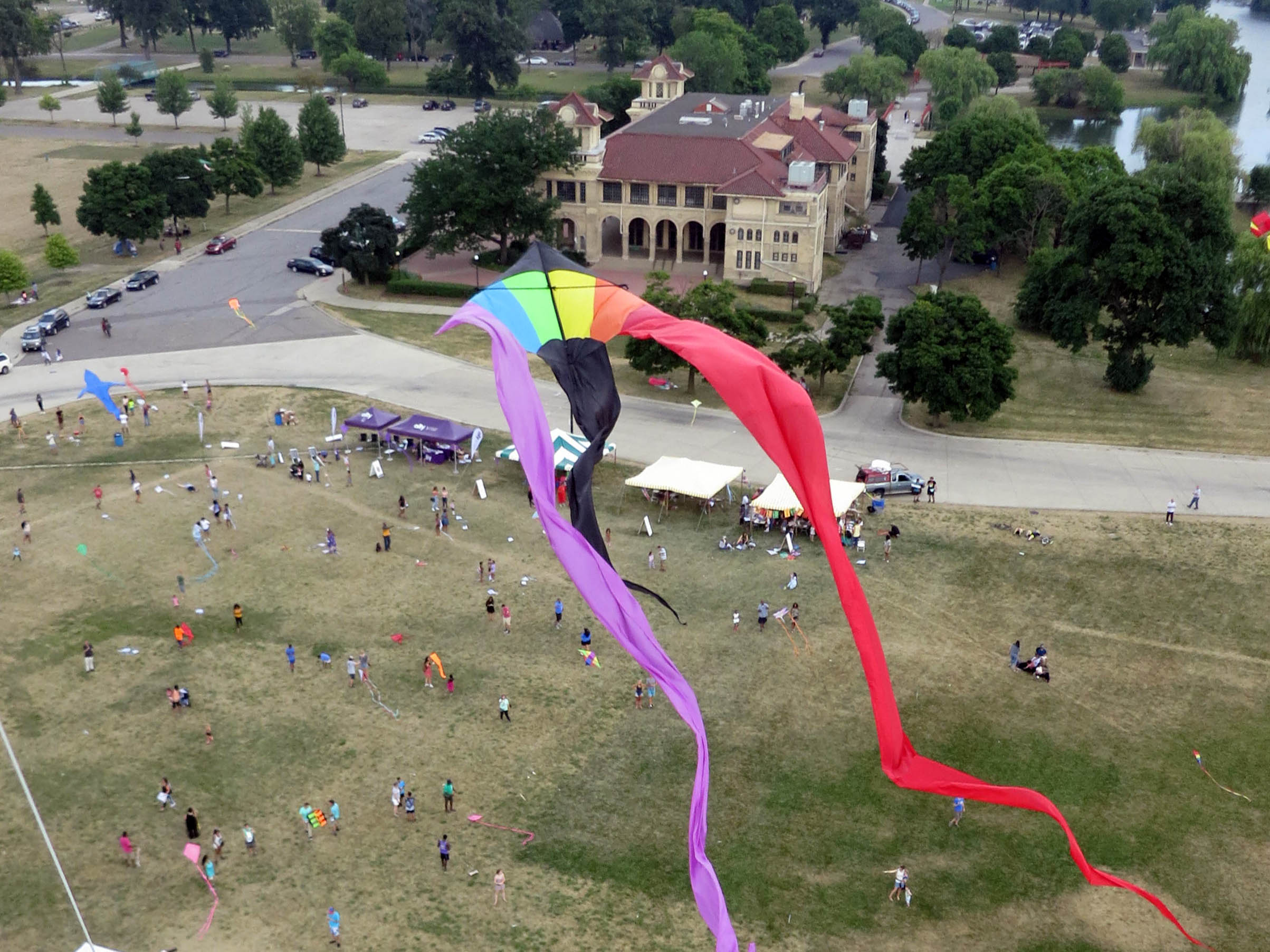 Detroit Kite Festival aerial photos
